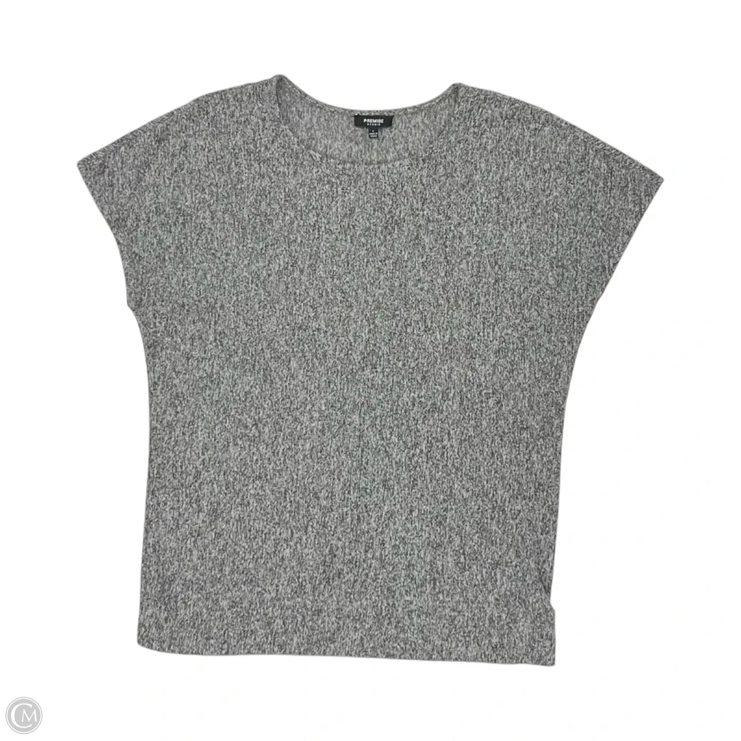 Top Short Sleeve By Premise In Grey, Size: L