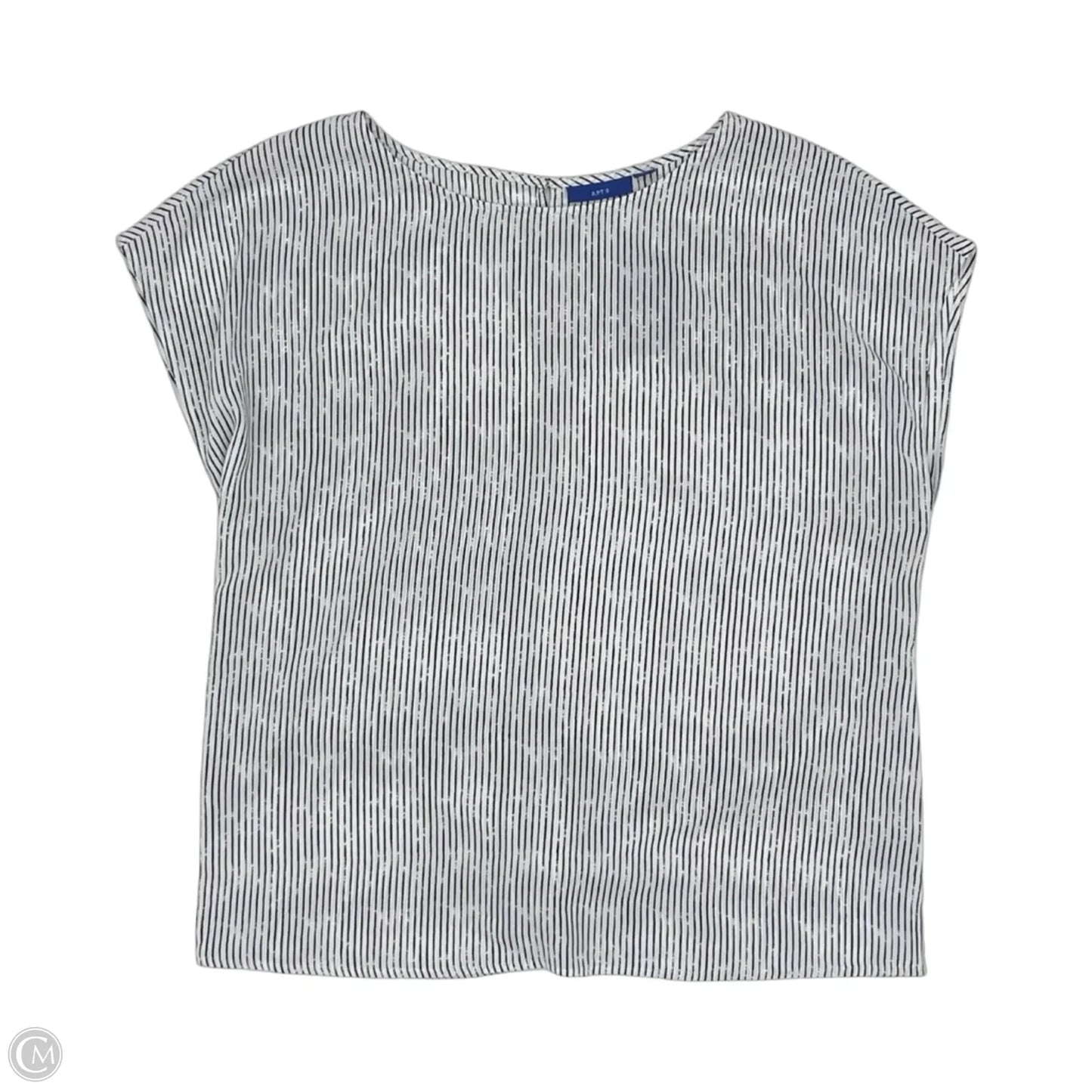 Blouse Short Sleeve By Apt 9 In Black & White, Size: Xl