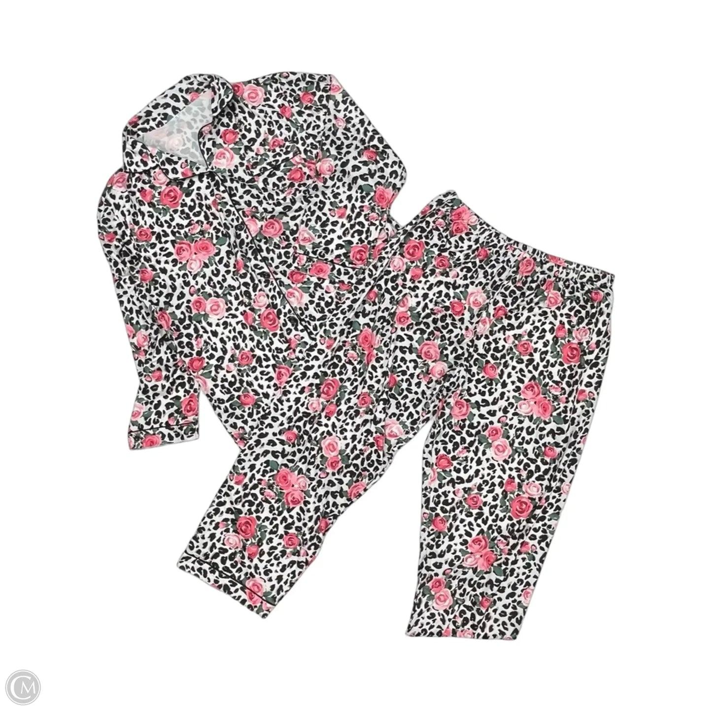 Pajamas 2pc By Clothes Mentor In Black & Pink, Size: 2x