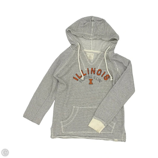 Athletic Top Long Sleeve Hoodie By Blue 84 In Cream & Grey, Size: S