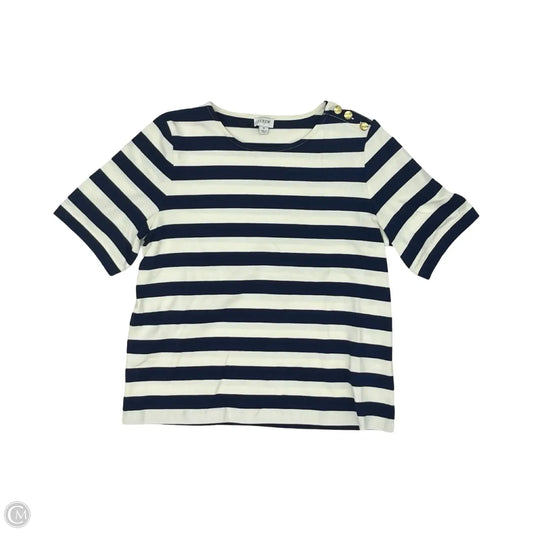 Top Short Sleeve By J. Crew In Blue & Cream, Size: S