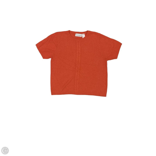 Sweater Short Sleeve By Alfred Dunner In Orange, Size: M