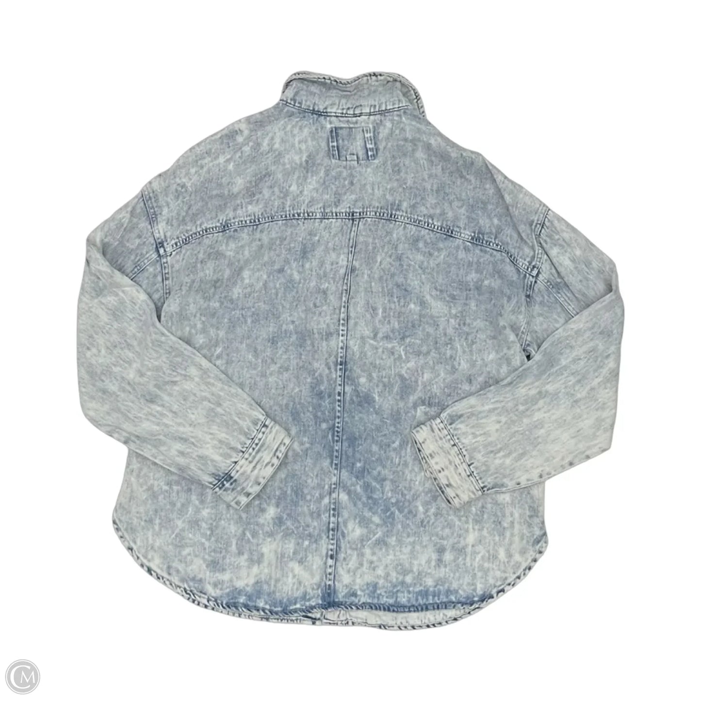 Blouse Long Sleeve By Thread And Supply In Blue Denim, Size: L