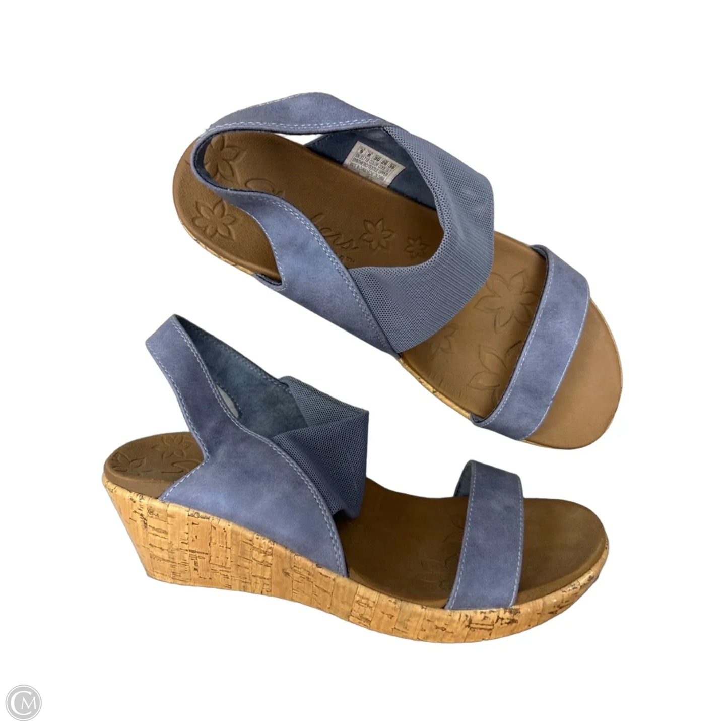 Sandals Heels Wedge By Skechers In Blue, Size: 9