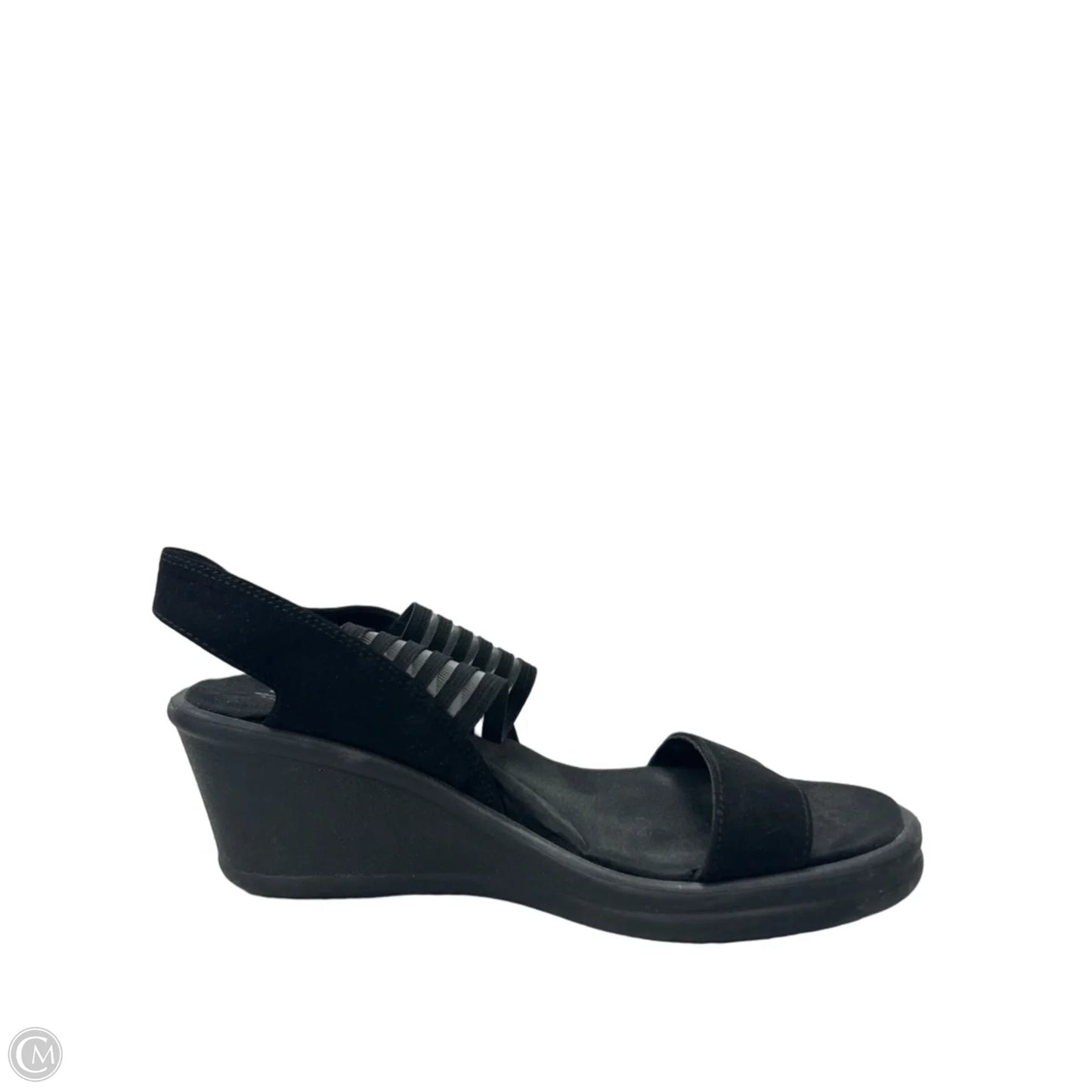 Sandals Heels Wedge By Skechers In Black, Size: 9