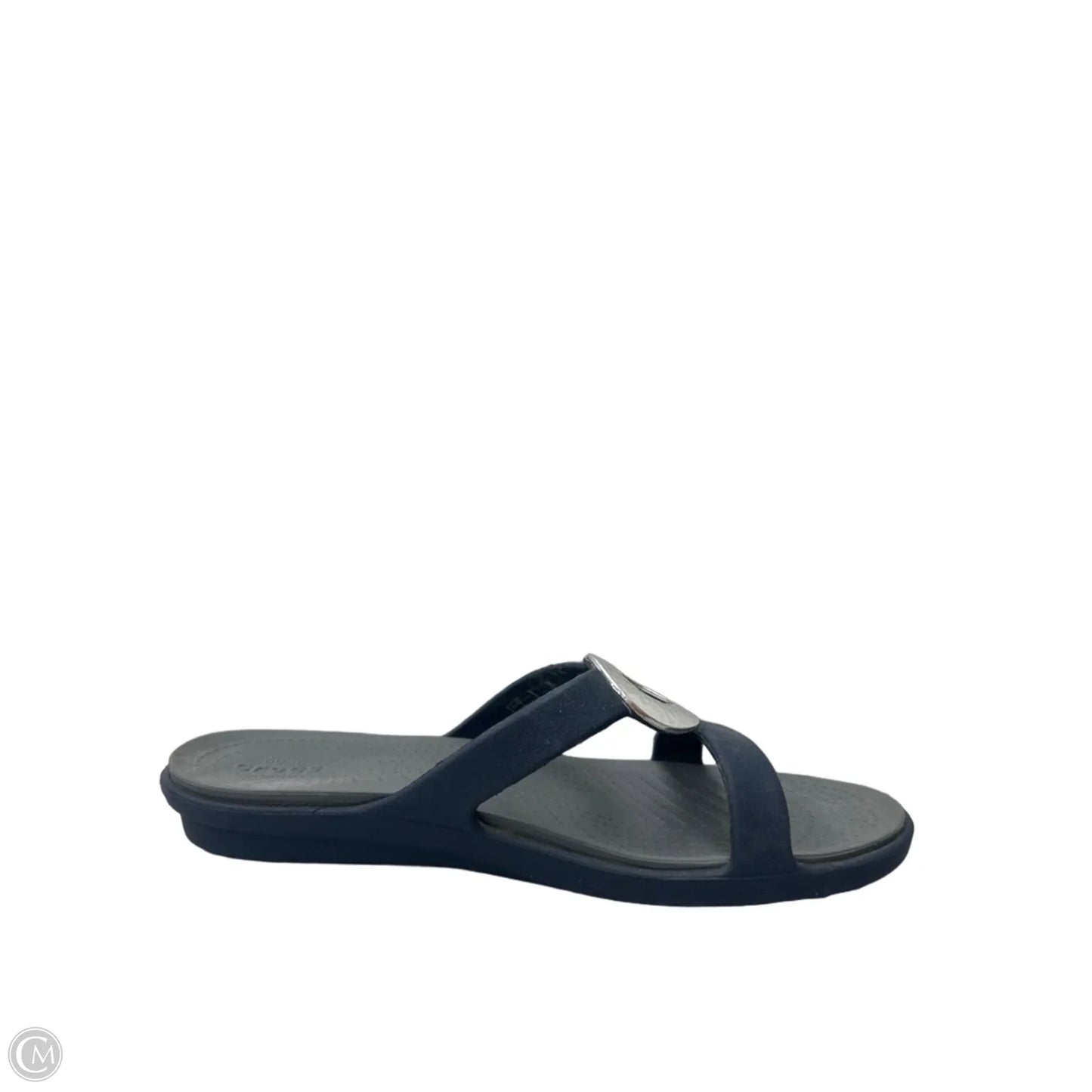 Sandals Flats By Crocs In Navy, Size: 7