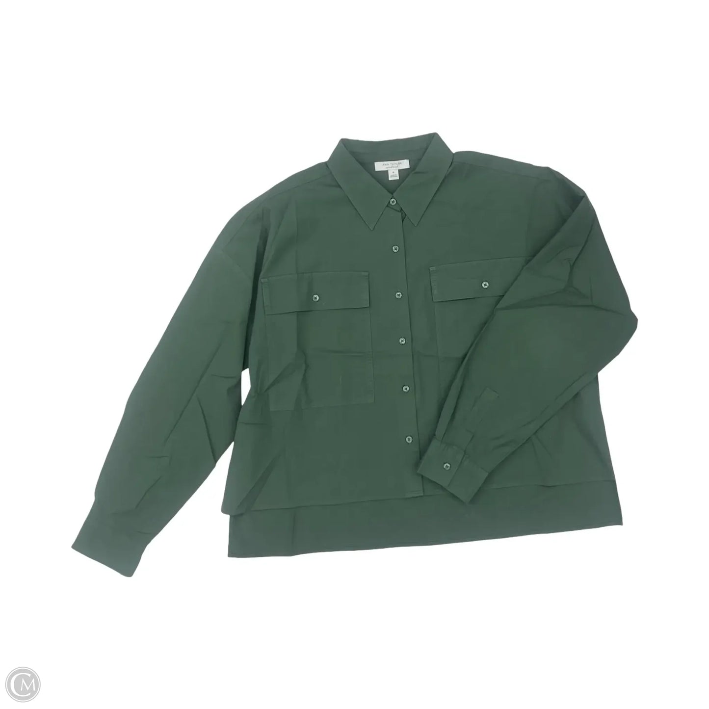 Blouse Long Sleeve By Ann Taylor In Green, Size: M