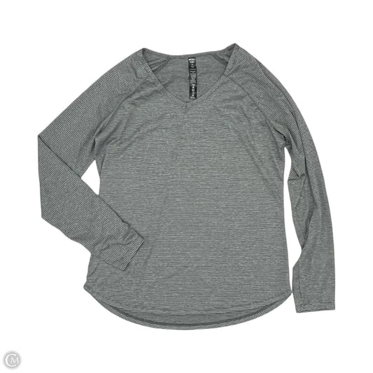 Athletic Top Long Sleeve Crewneck By Nyl Wear In Grey & White, Size: M