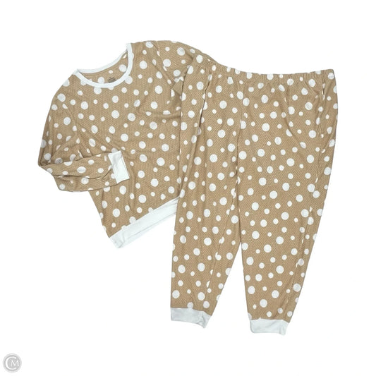 Lounge Set Pants By Cuddl Duds In Tan & White, Size: 3x