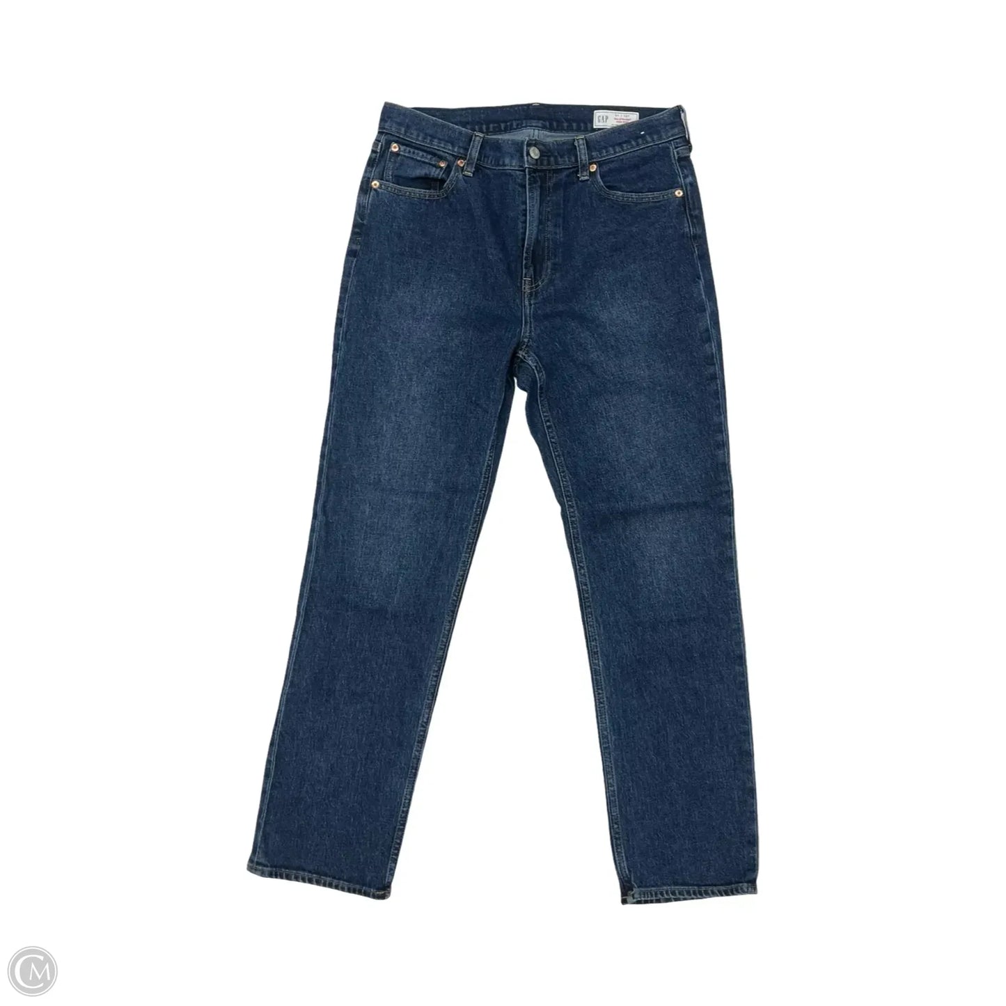 Jeans Straight By Gap In Blue Denim, Size: 12