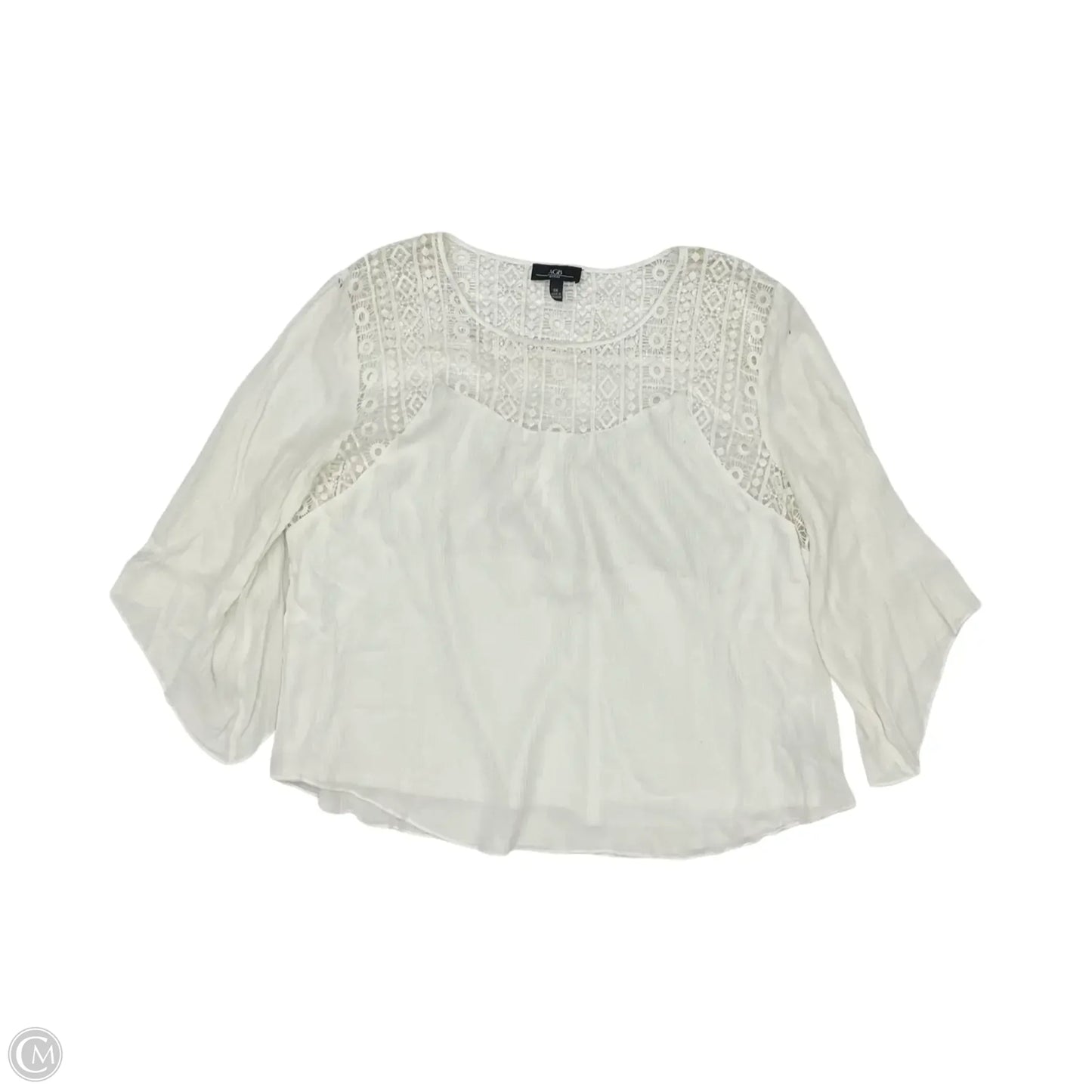 Blouse Long Sleeve By Agb In White, Size: 3x