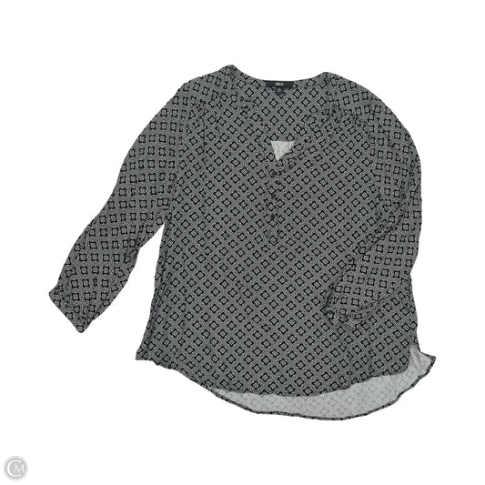 Blouse Long Sleeve By Ellos In Black & White, Size: 1x