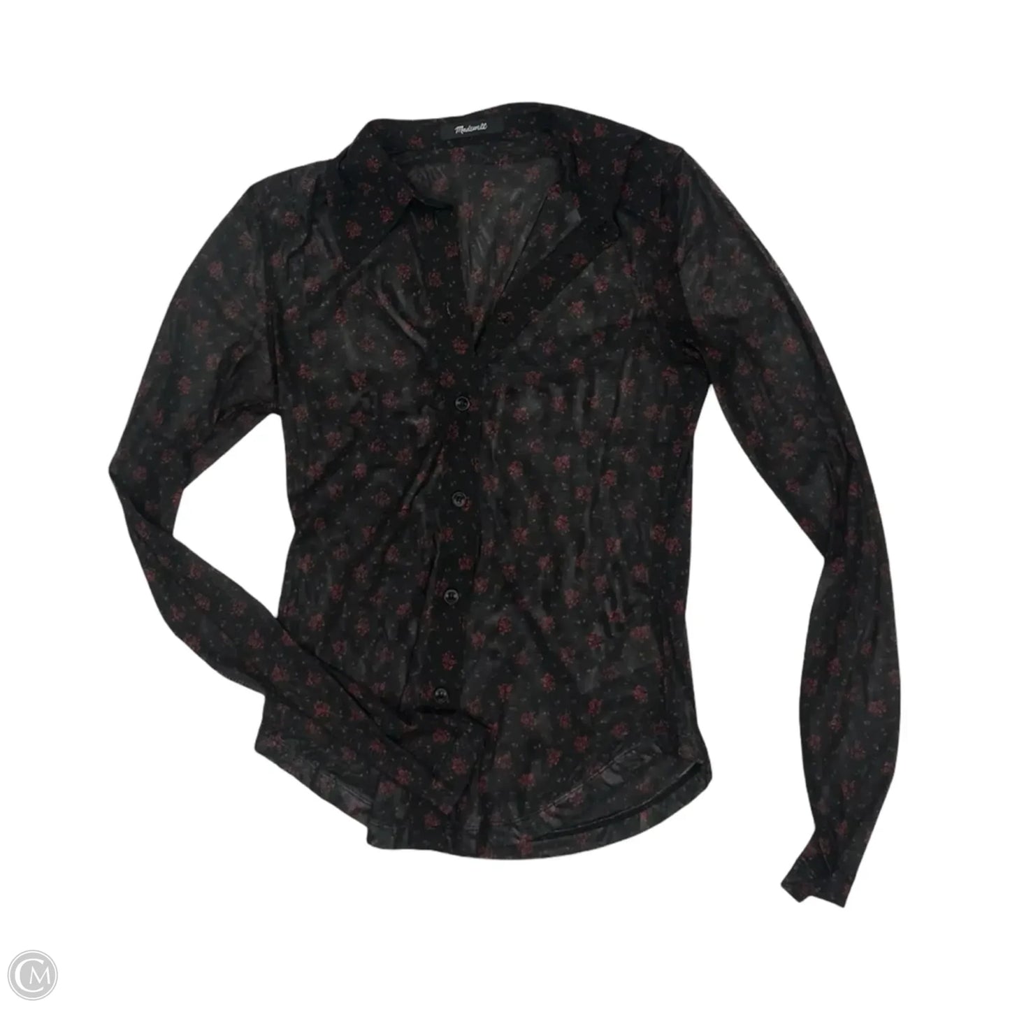 Blouse Long Sleeve By Madewell In Black & Red, Size: S