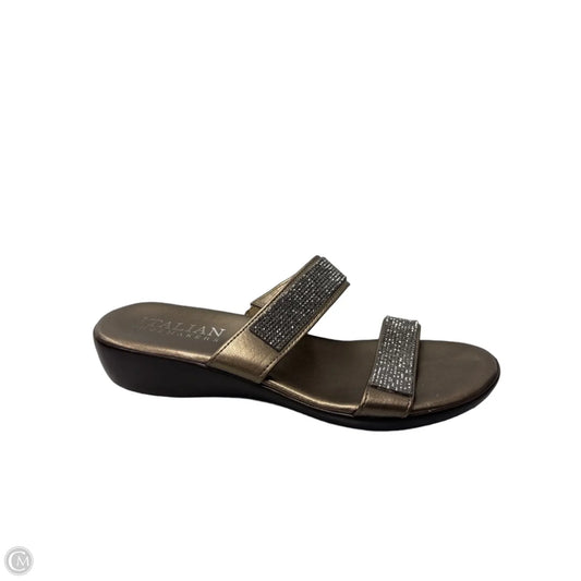 Sandals Flats By Italian Shoemakers In Gold, Size: 8