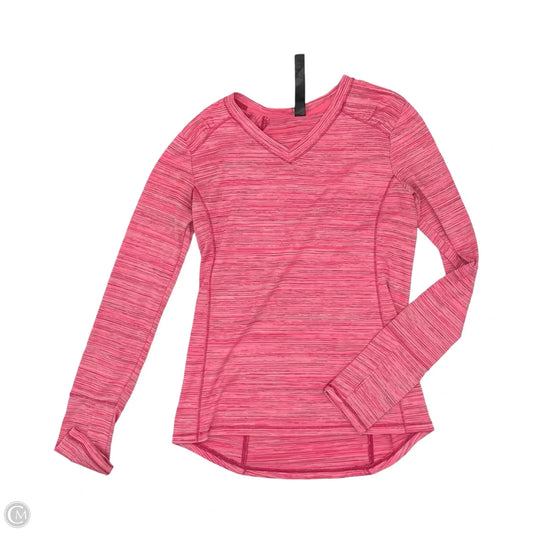 Athletic Top Long Sleeve Crewneck By Rbx In Pink, Size: S