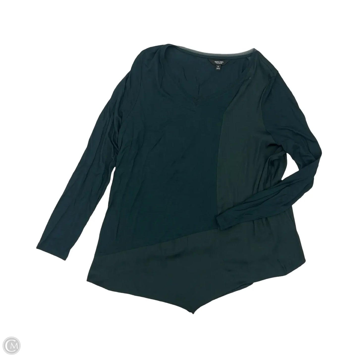 Top Long Sleeve By Simply Vera In Green, Size: Xl