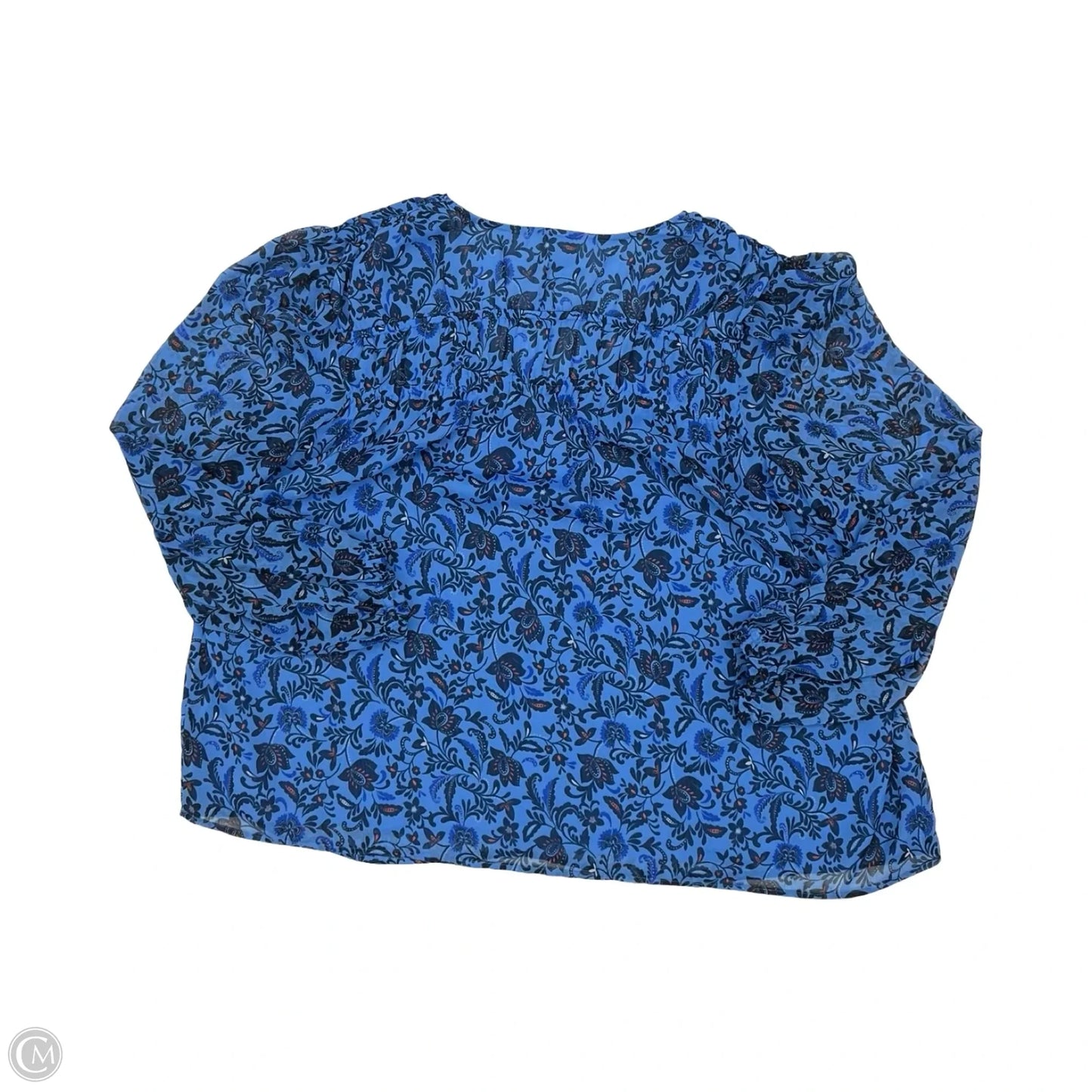 Blouse Long Sleeve By Old Navy In Blue, Size: L