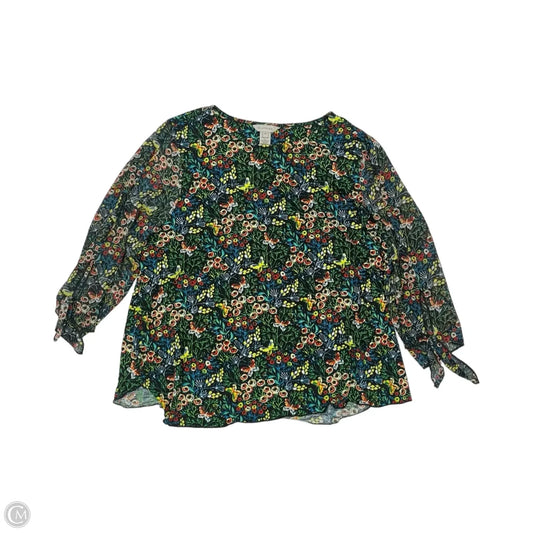 Blouse Long Sleeve By Multiples In Multi-colored, Size: 2x