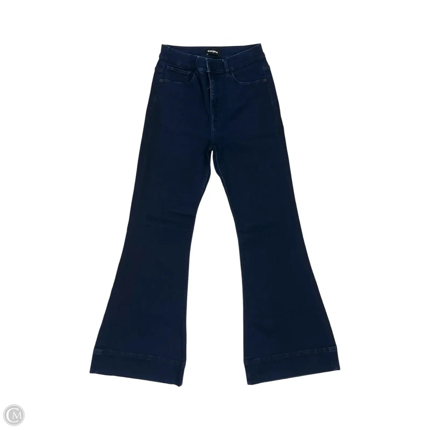 Jeans Flared By Express In Blue Denim, Size: 8