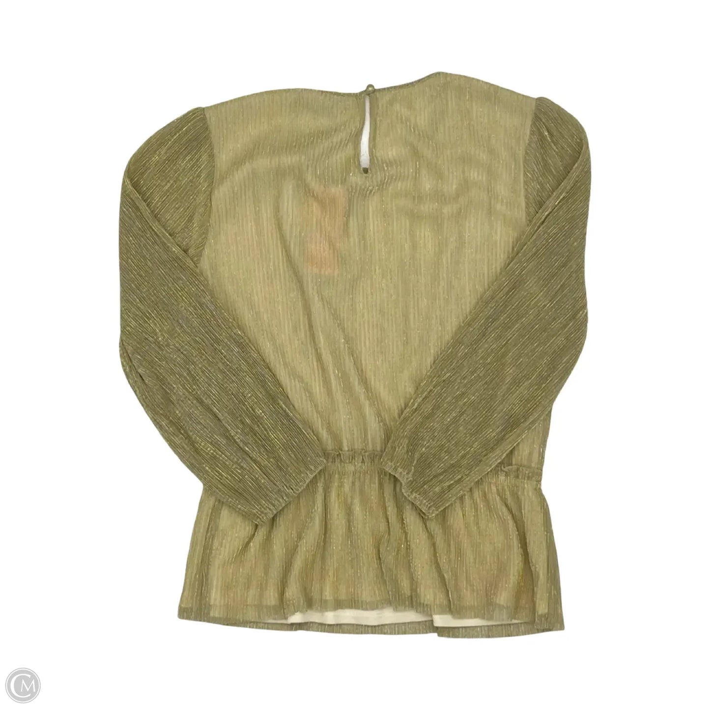 Blouse Long Sleeve By Collective Concepts In Gold, Size: L