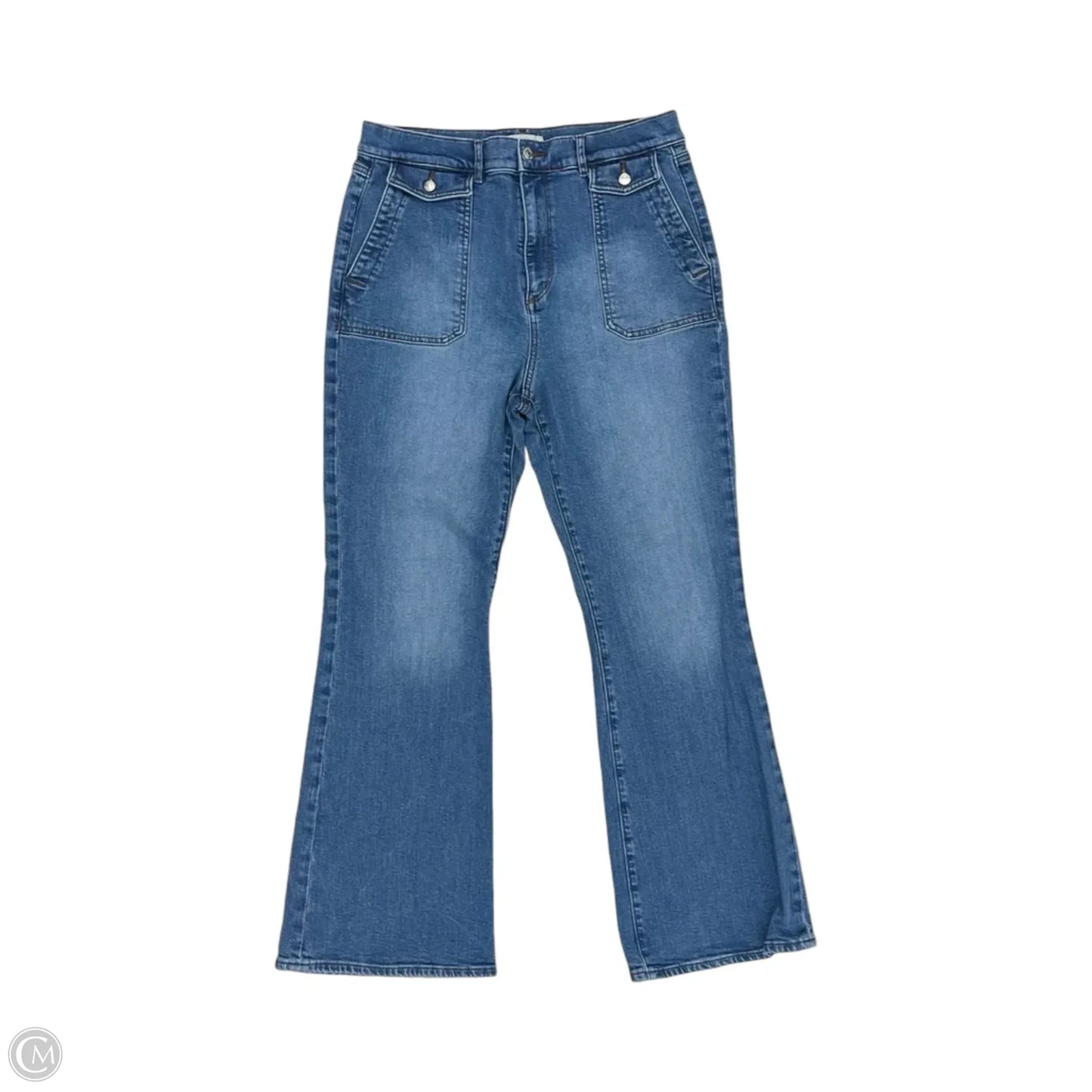 Jeans Flared By Loft In Blue Denim, Size: 14