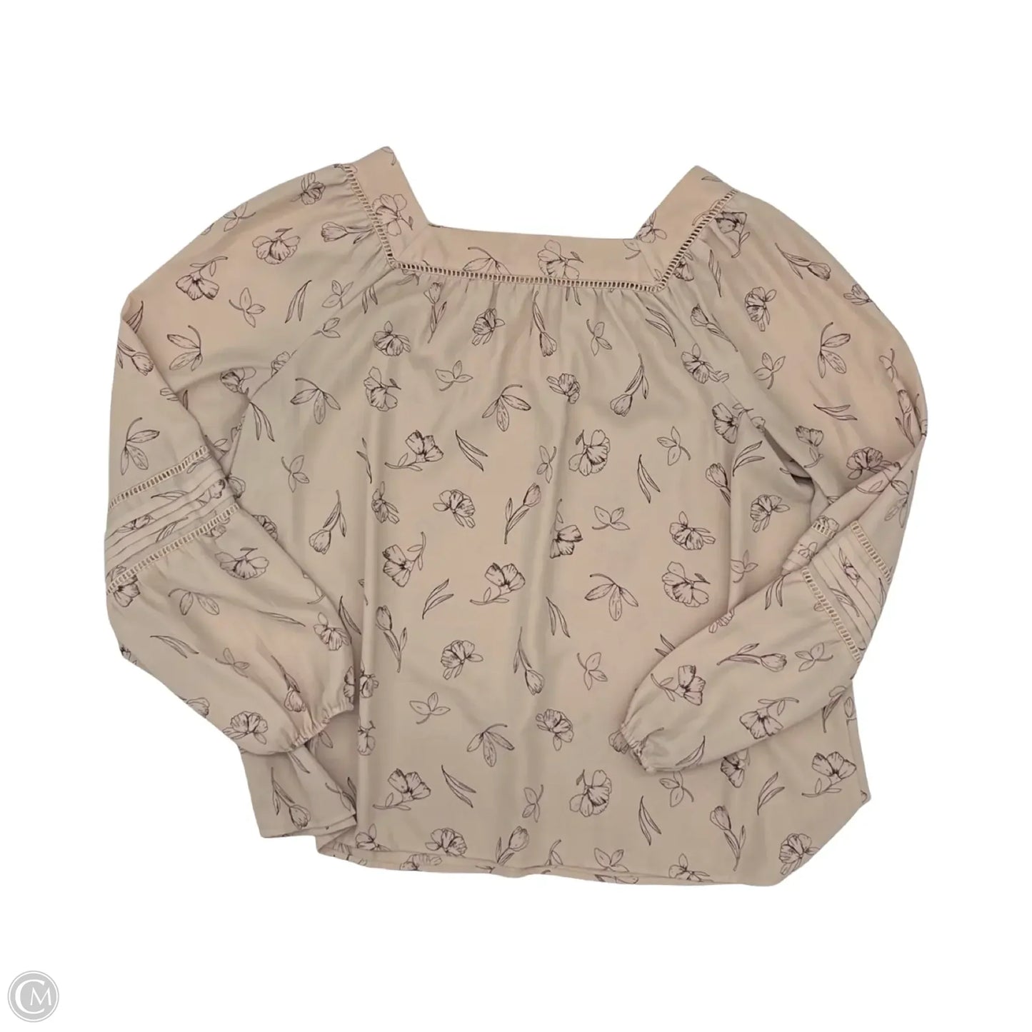 Blouse Long Sleeve By Lc Lauren Conrad In Tan, Size: Xxl