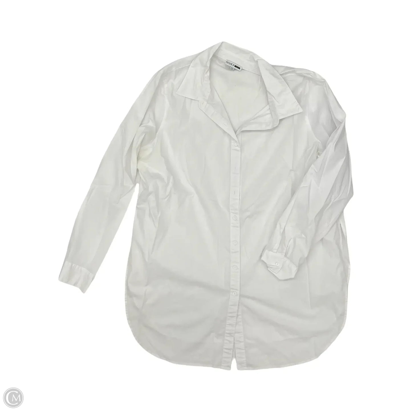 Blouse Long Sleeve By Fashion Nova In White, Size: 2x