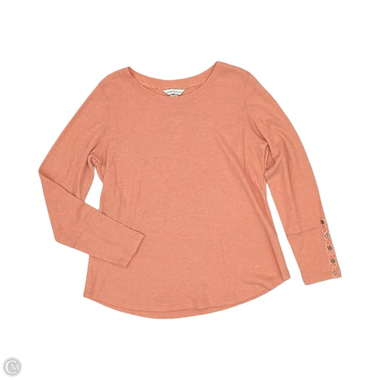 Top Long Sleeve By Christopher And Banks In Peach, Size: L