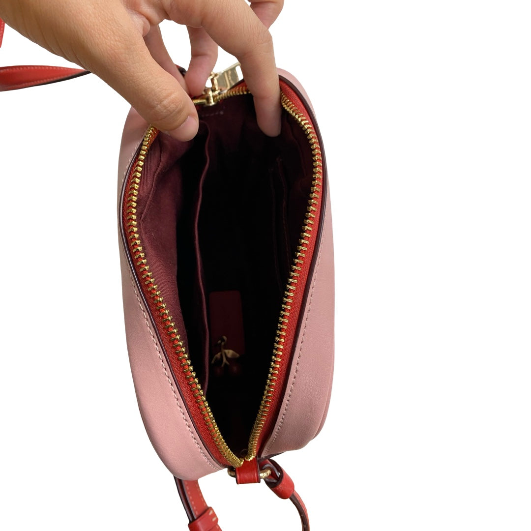 Handbag Designer By Coach In Pink & Red, Size:Small
