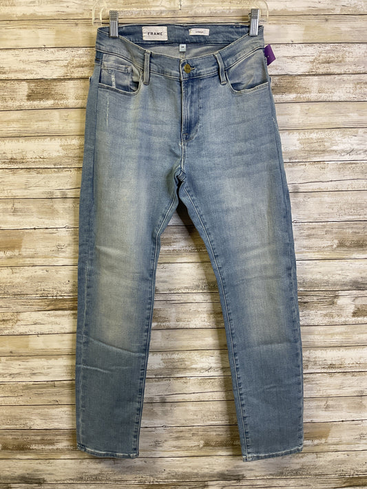 Jeans Straight By Frame In Blue Denim, Size:6