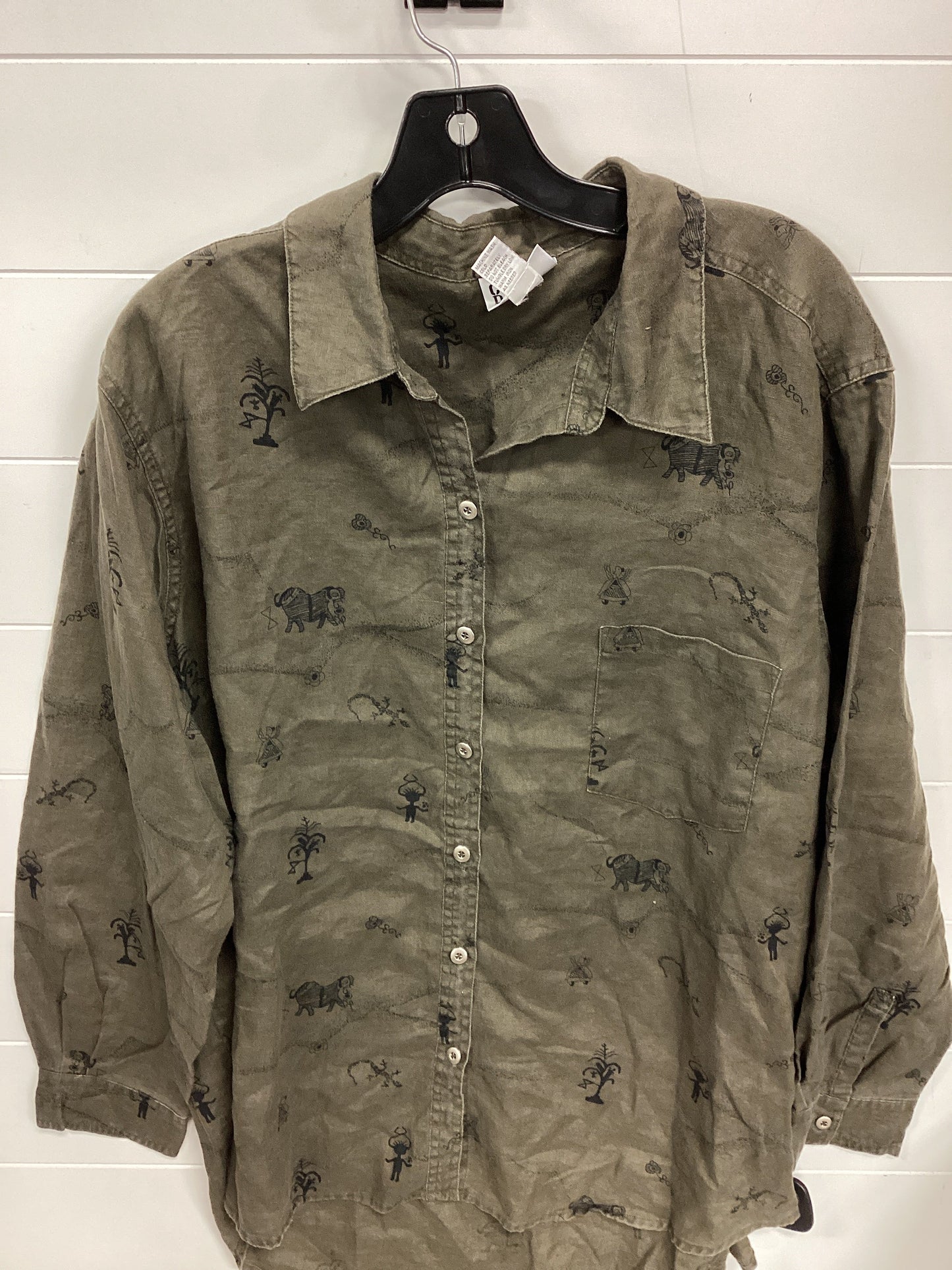 Top Ls By Chicos In Taupe, Size:L