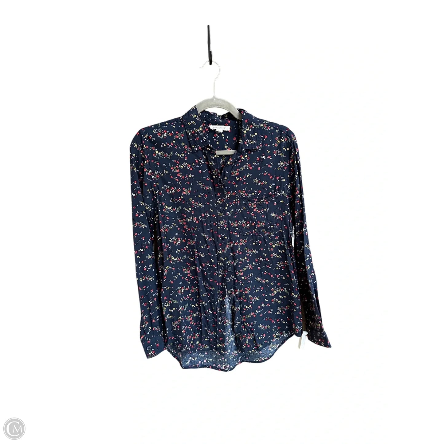 Blouse Long Sleeve By Beachlunchlounge In Navy, Size: M