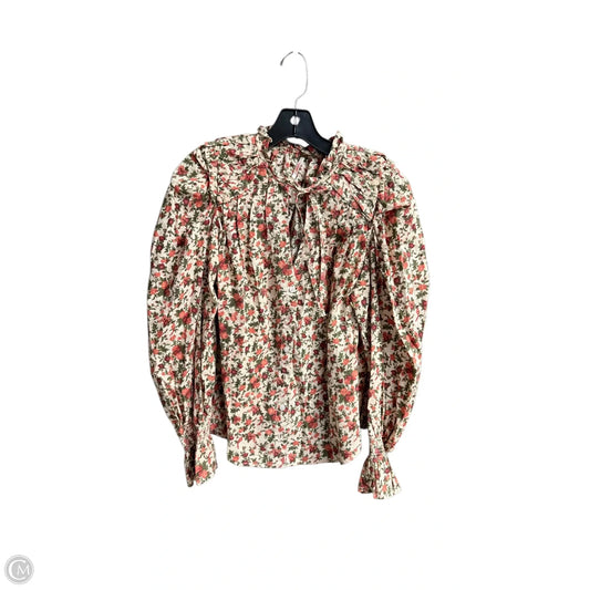 Blouse Long Sleeve By Free People In Floral Print, Size: S