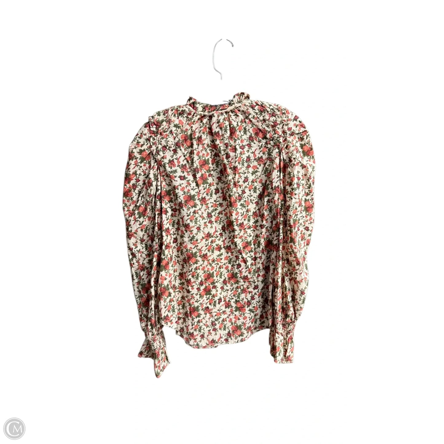 Blouse Long Sleeve By Free People In Floral Print, Size: S