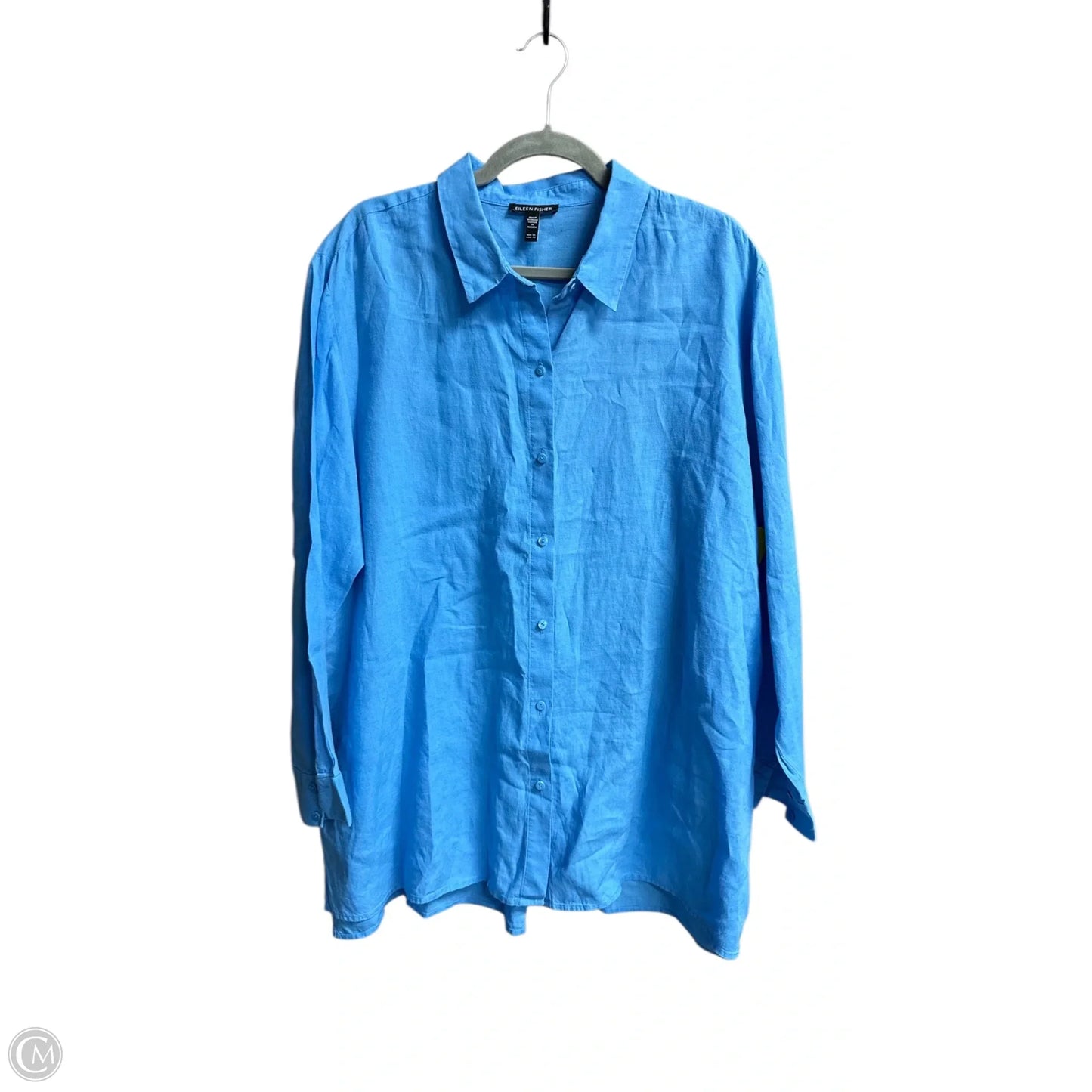 Blouse Long Sleeve By Eileen Fisher In Blue, Size: Xl