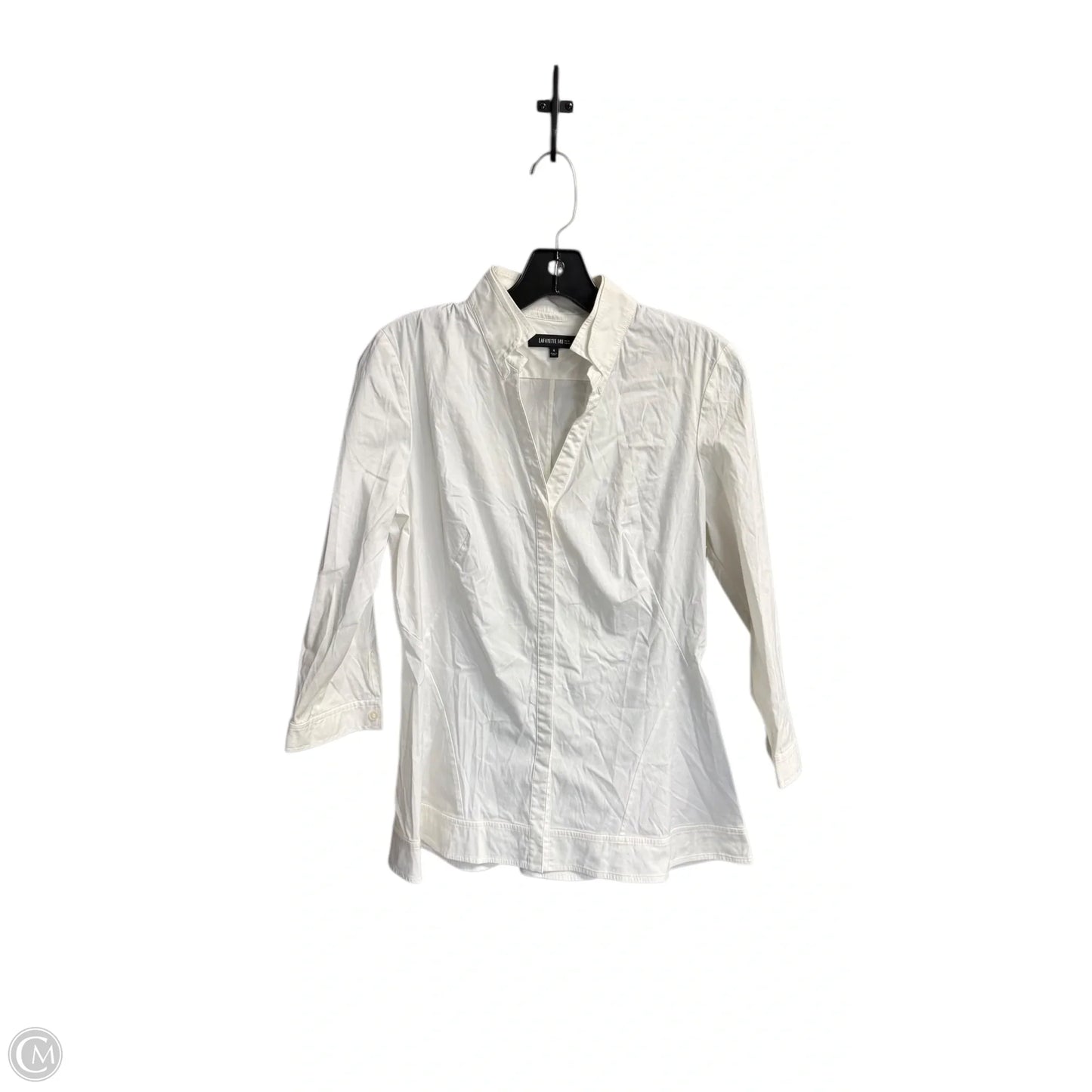 Blouse Designer By Lafayette 148 In White, Size: S