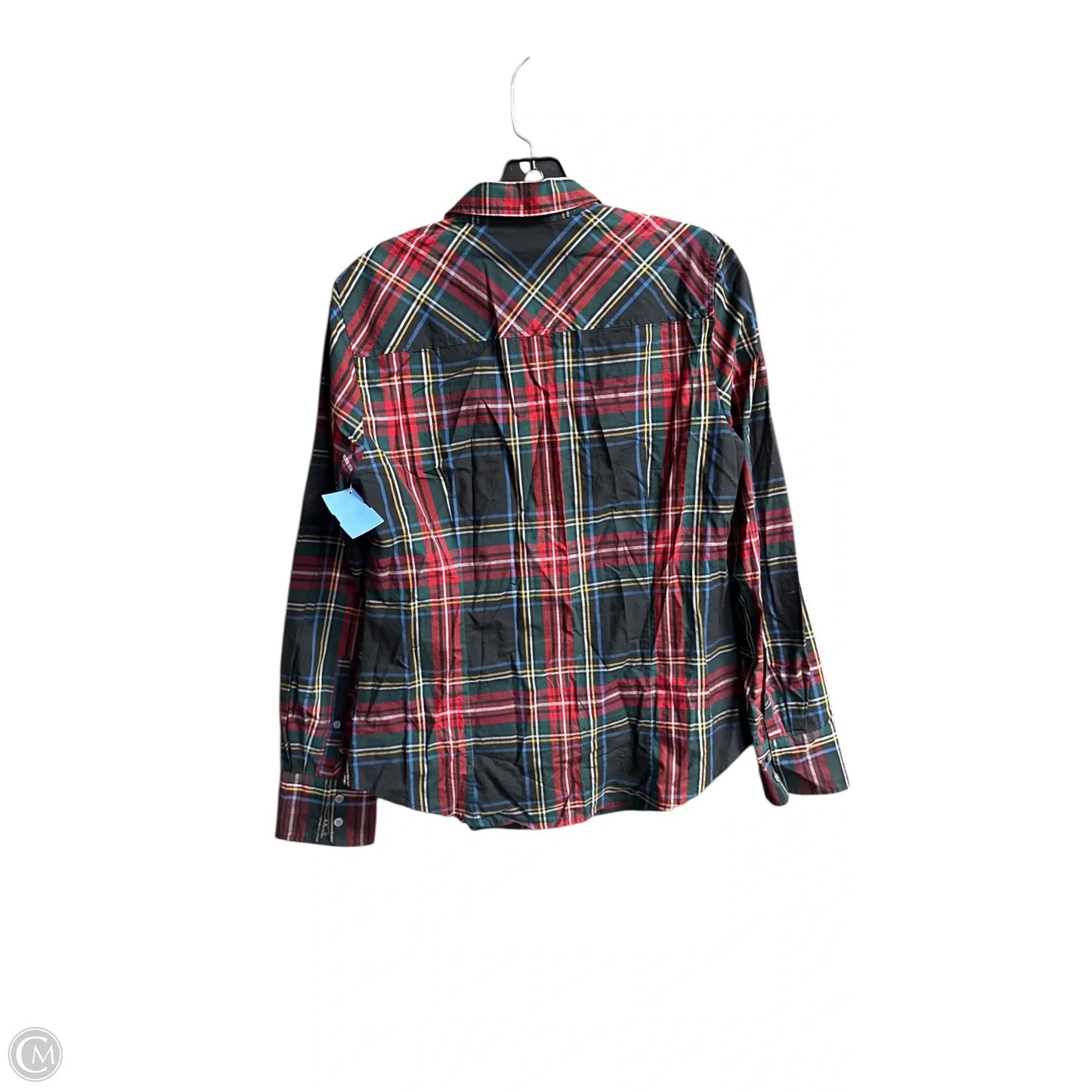 Blouse Long Sleeve By J. Crew In Plaid Pattern, Size: S