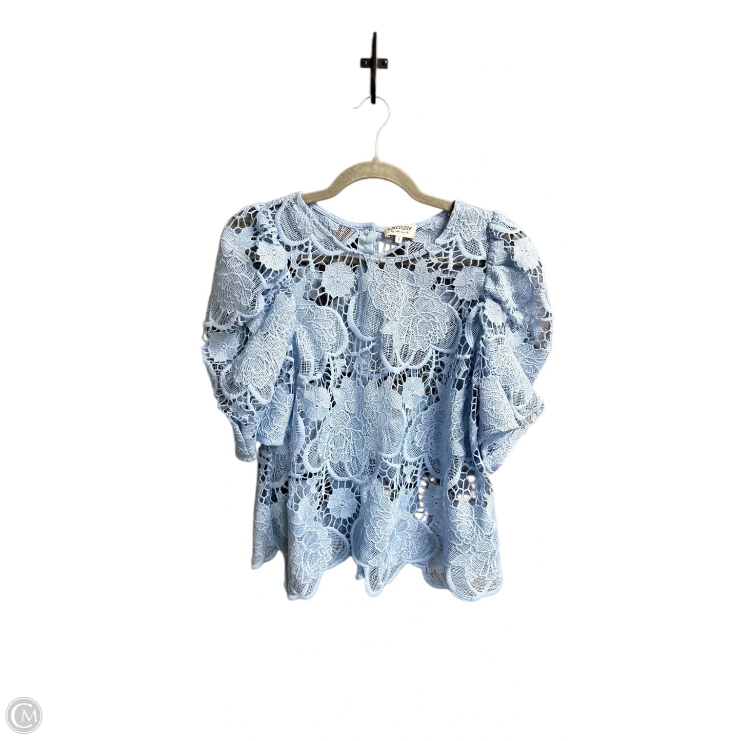 Blouse Short Sleeve By Crosby In Blue, Size: S