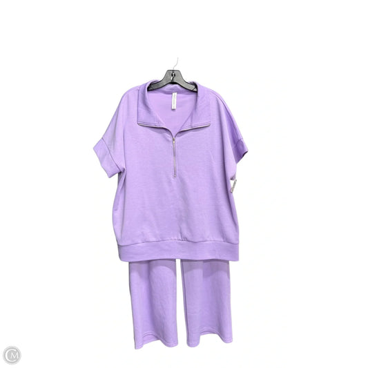 Pants Set 2pc By Dear Scarlett In Purple, Size: 2x