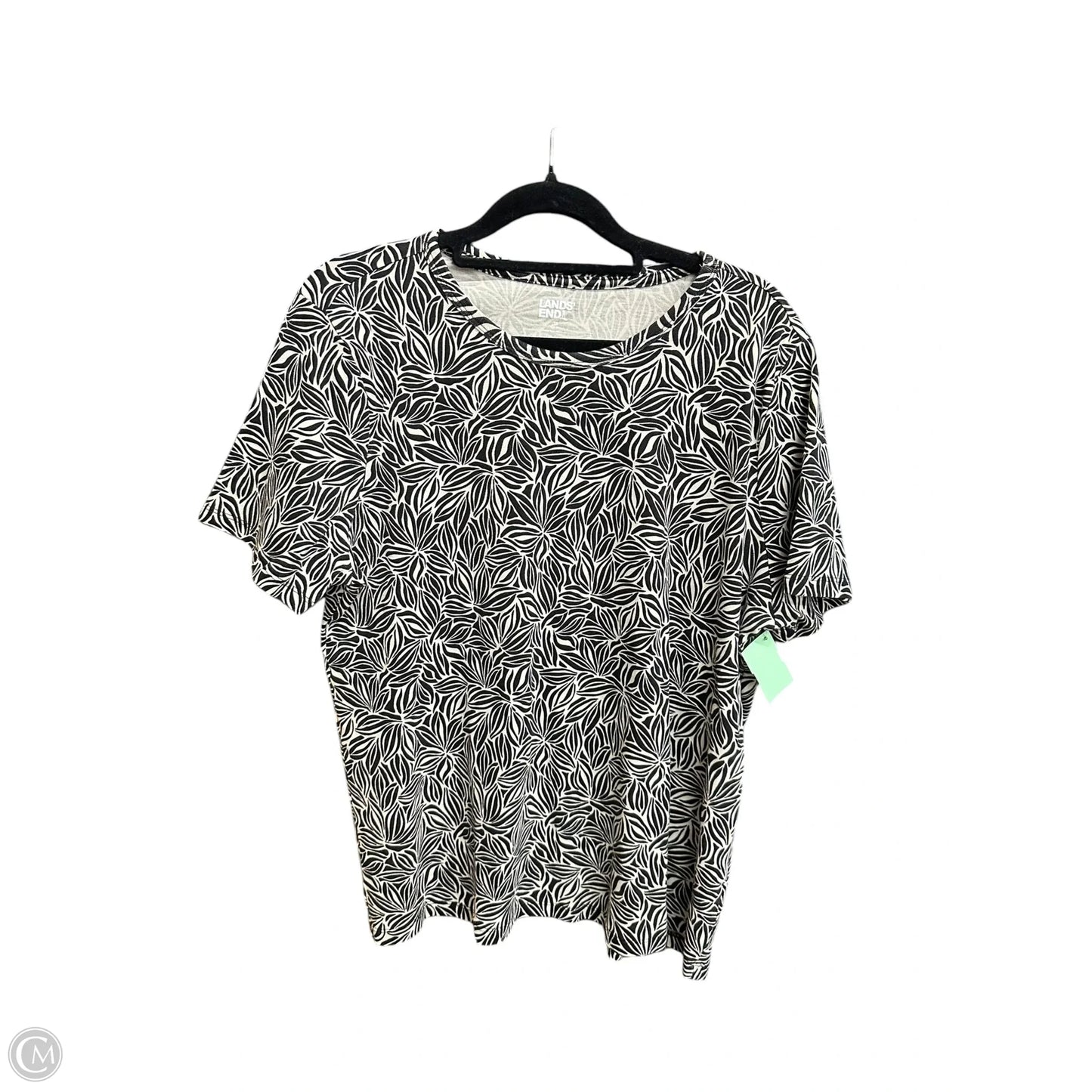 Top Short Sleeve Basic By Lands End In Floral Print, Size: Xl