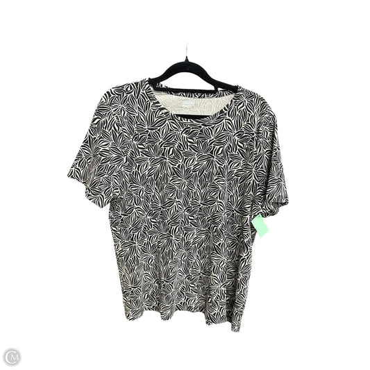 Top Short Sleeve Basic By Lands End In Floral Print, Size: Xl