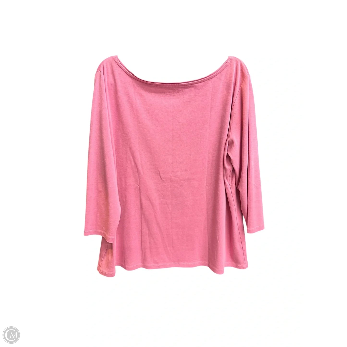 Top 3/4 Sleeve Basic By Talbots In Pink, Size: Xl