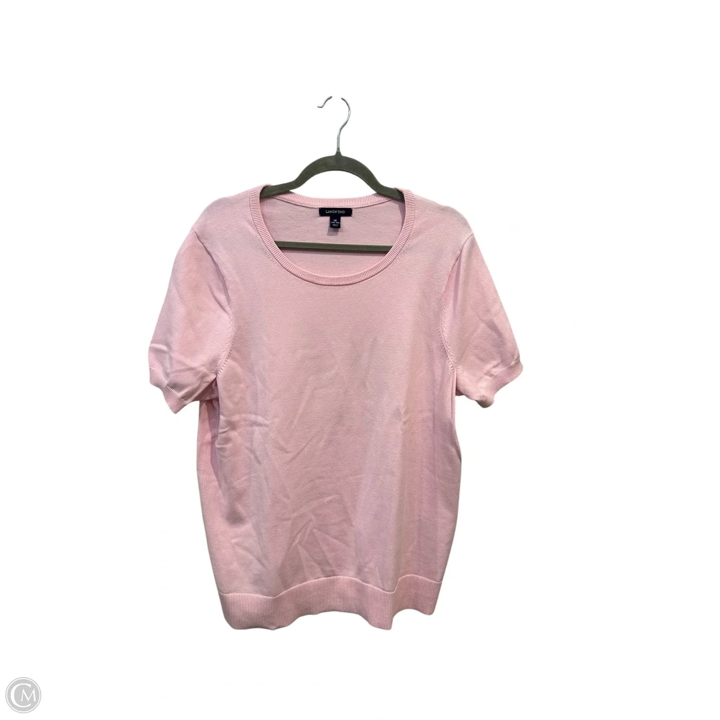 Top Short Sleeve By Lands End In Pink, Size: Xl