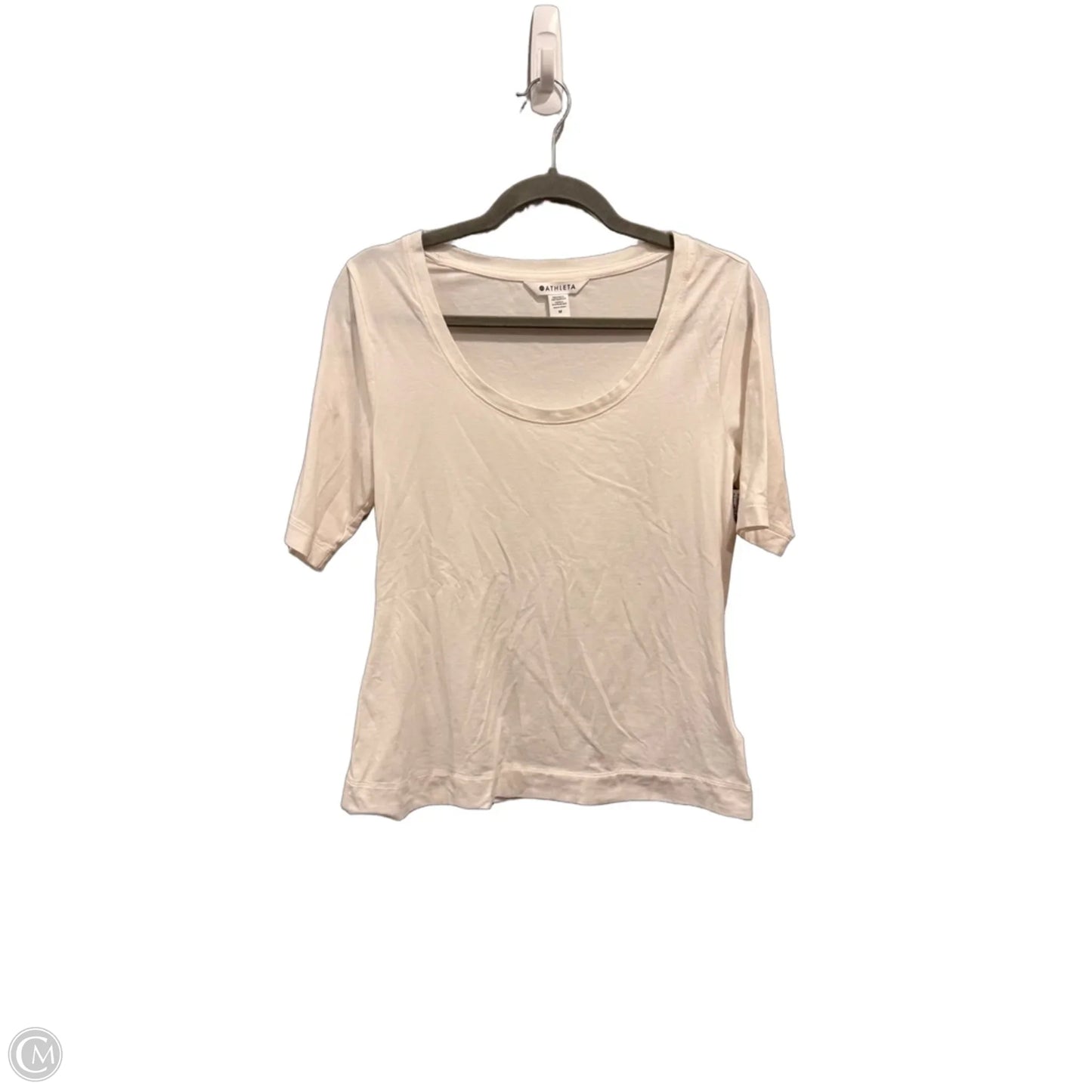 Top Short Sleeve Basic By Athleta In White, Size: M