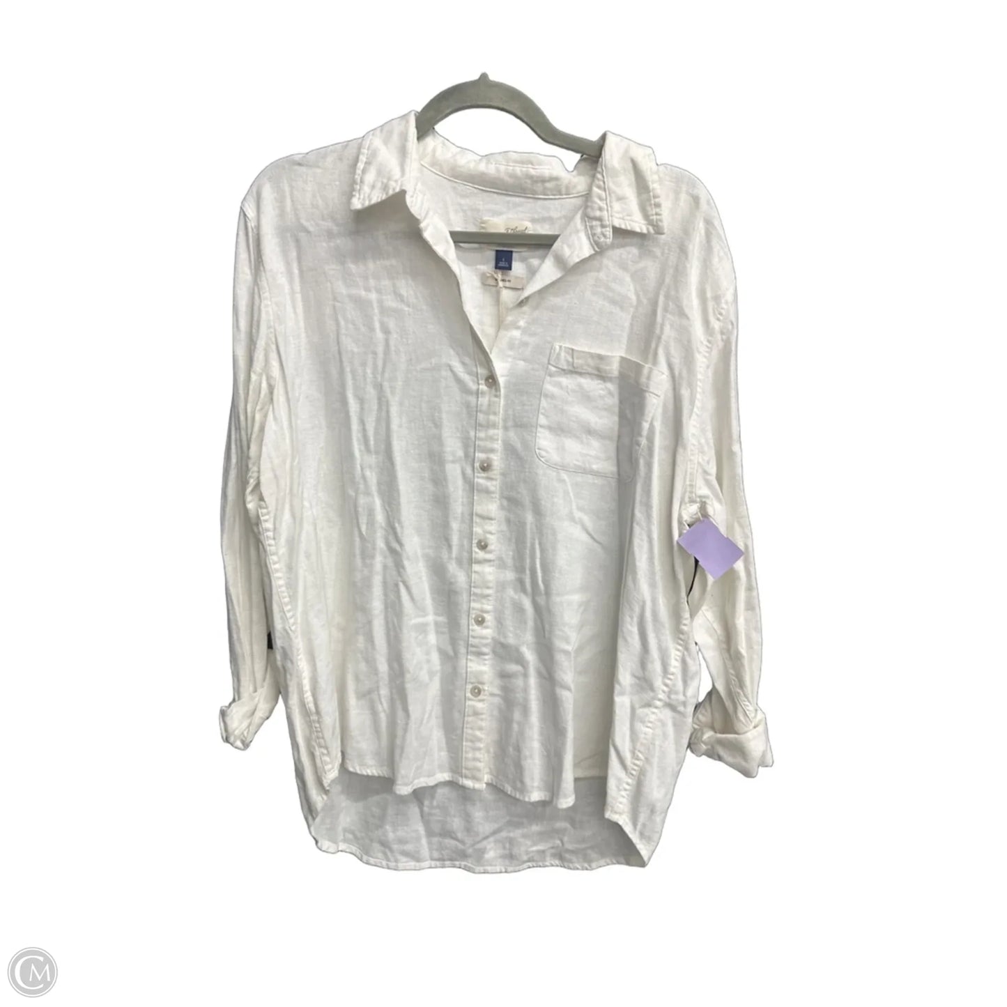 Blouse Long Sleeve By Universal Thread In White, Size: L