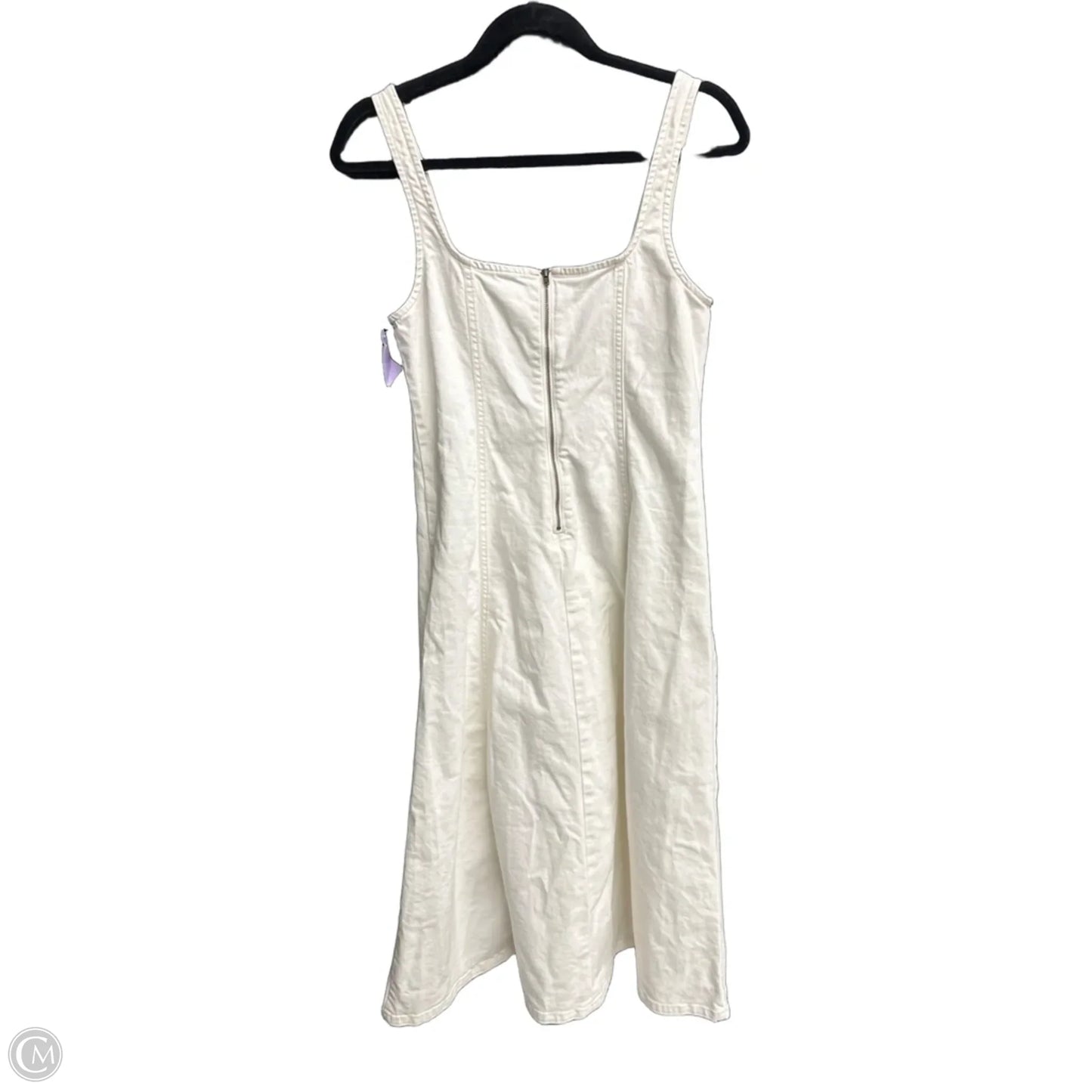 Dress Casual Midi By Old Navy In White Denim, Size: S