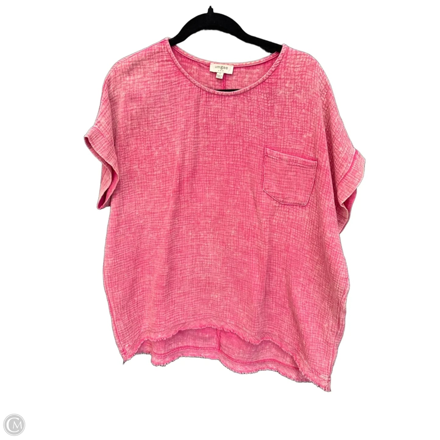 Top Short Sleeve Basic By Umgee In Pink, Size: S
