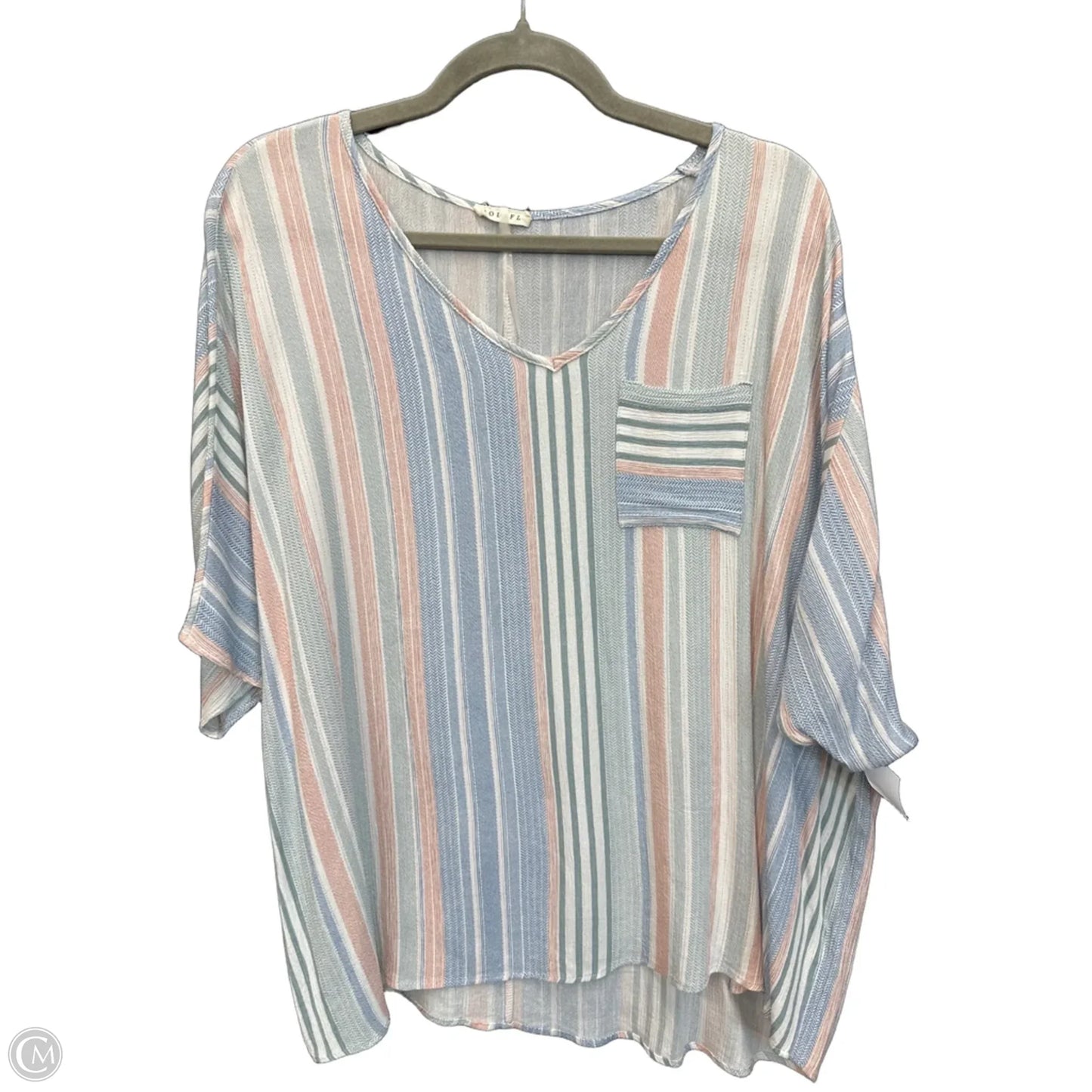 Top Short Sleeve By Jodifl In Striped Pattern, Size: S