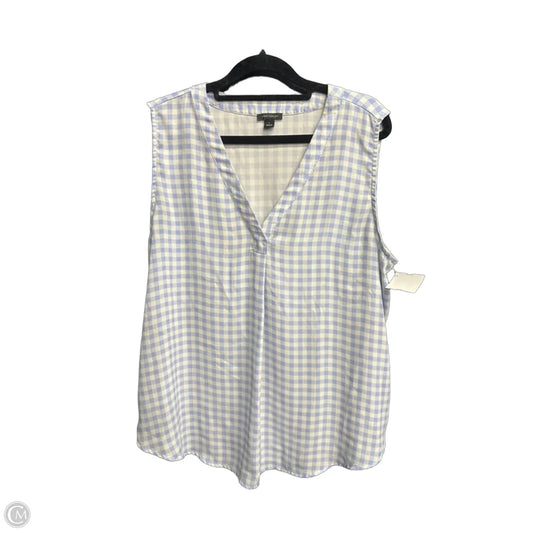 Top Sleeveless By Ann Taylor In Checkered Pattern, Size: L