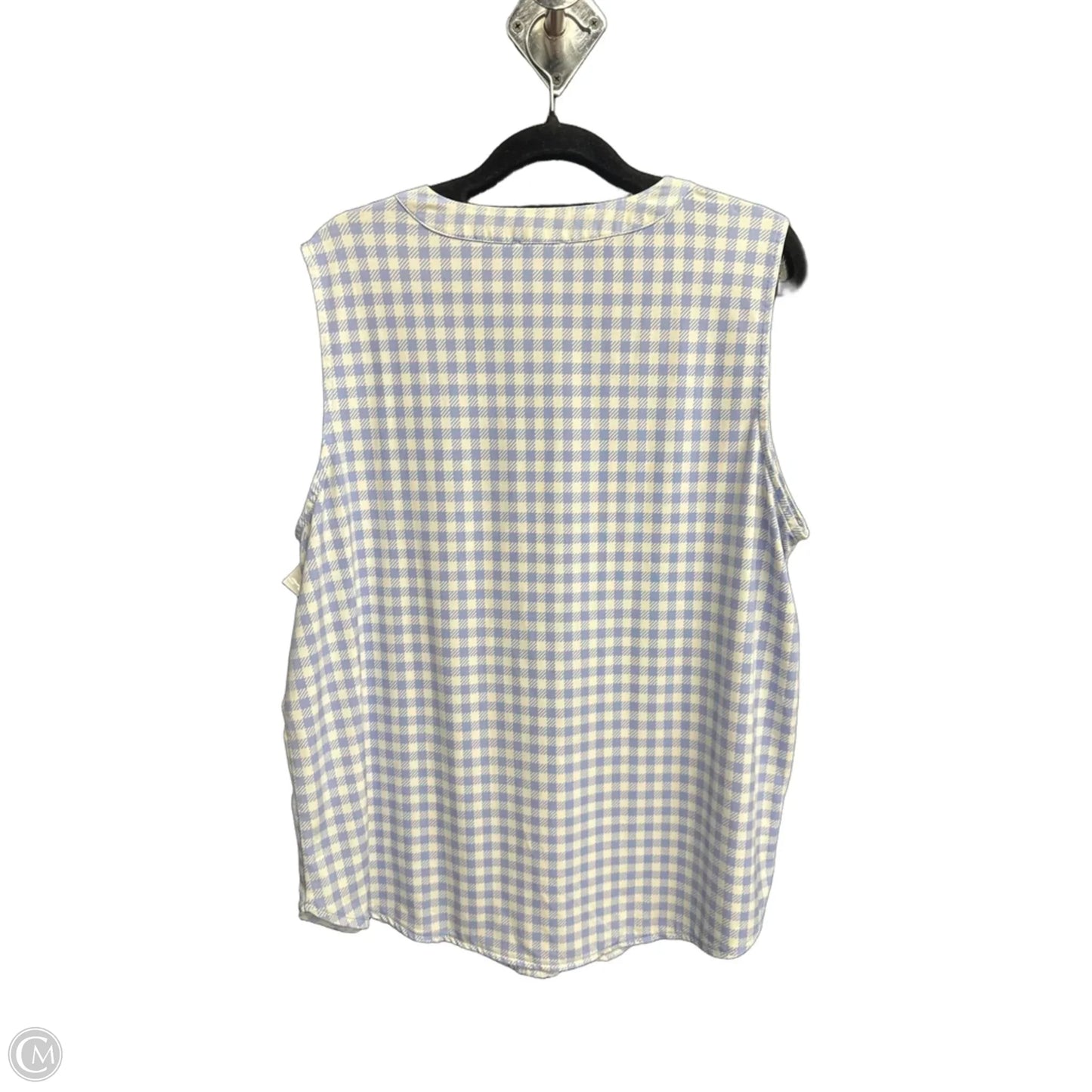 Top Sleeveless By Ann Taylor In Checkered Pattern, Size: L